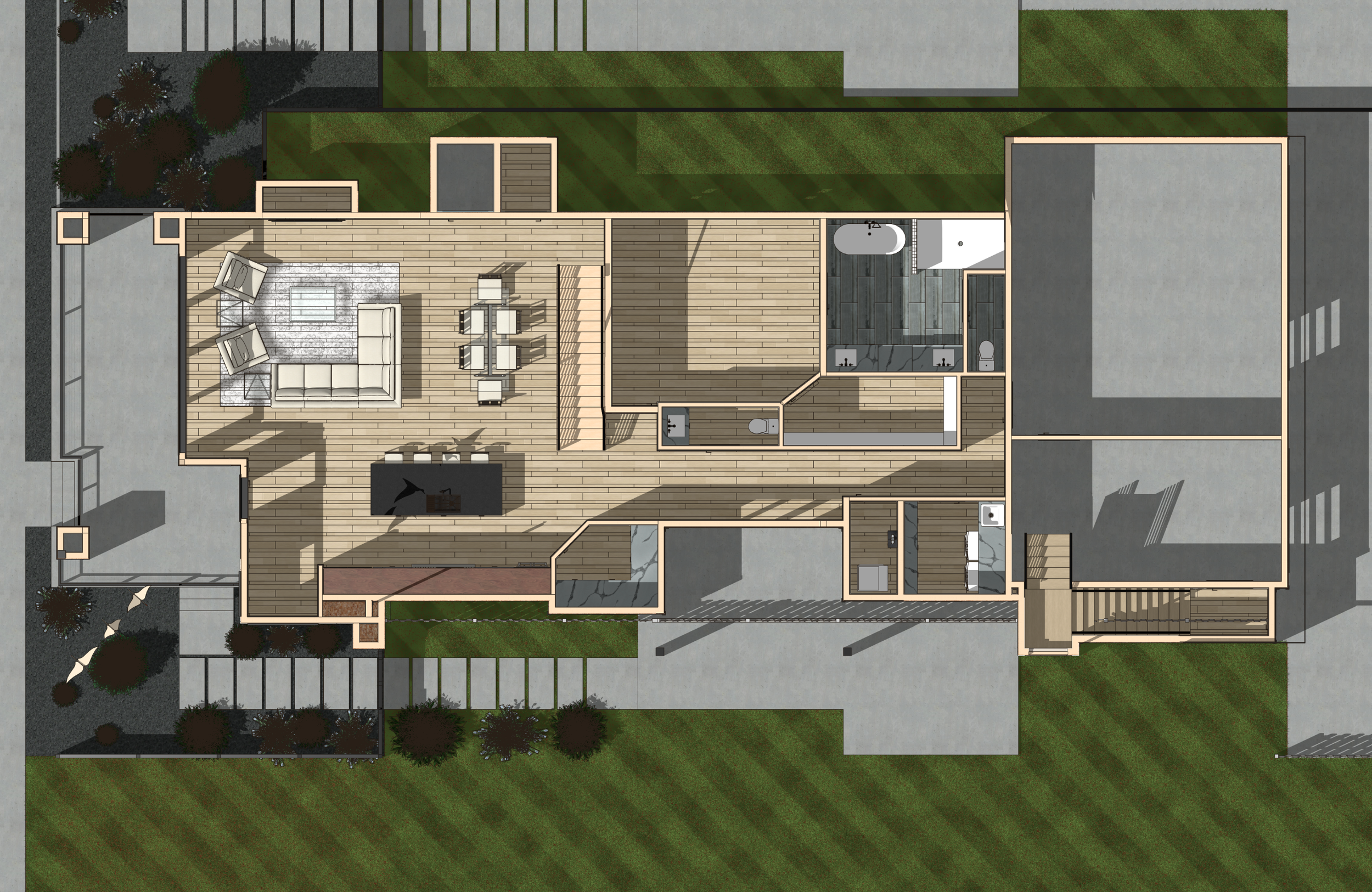 2D first floor rendering of The Coeur d'Alene #3
