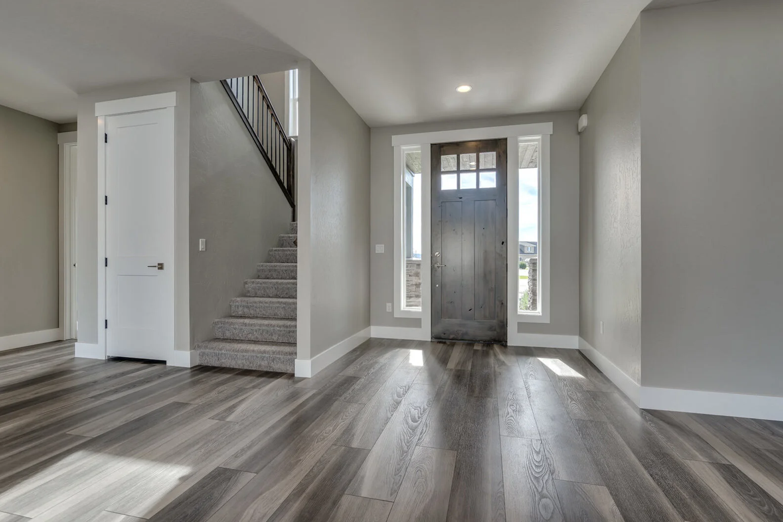 entryway of custom modern luxury home